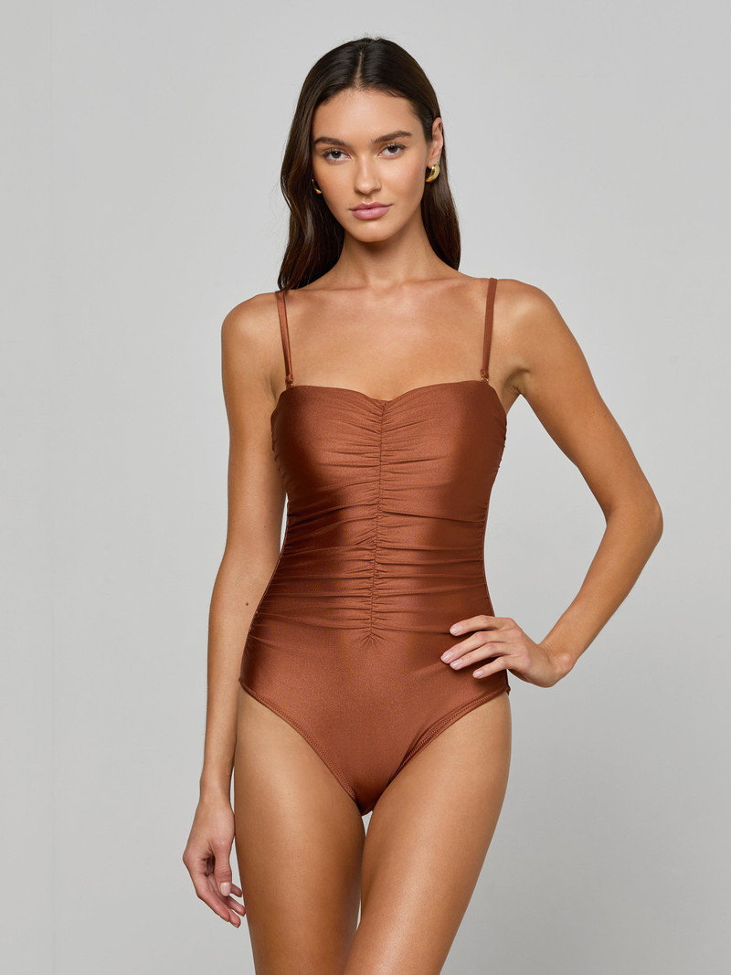 L'AGENCE Aubrey Ruched One-Piece Swimsuit outlook