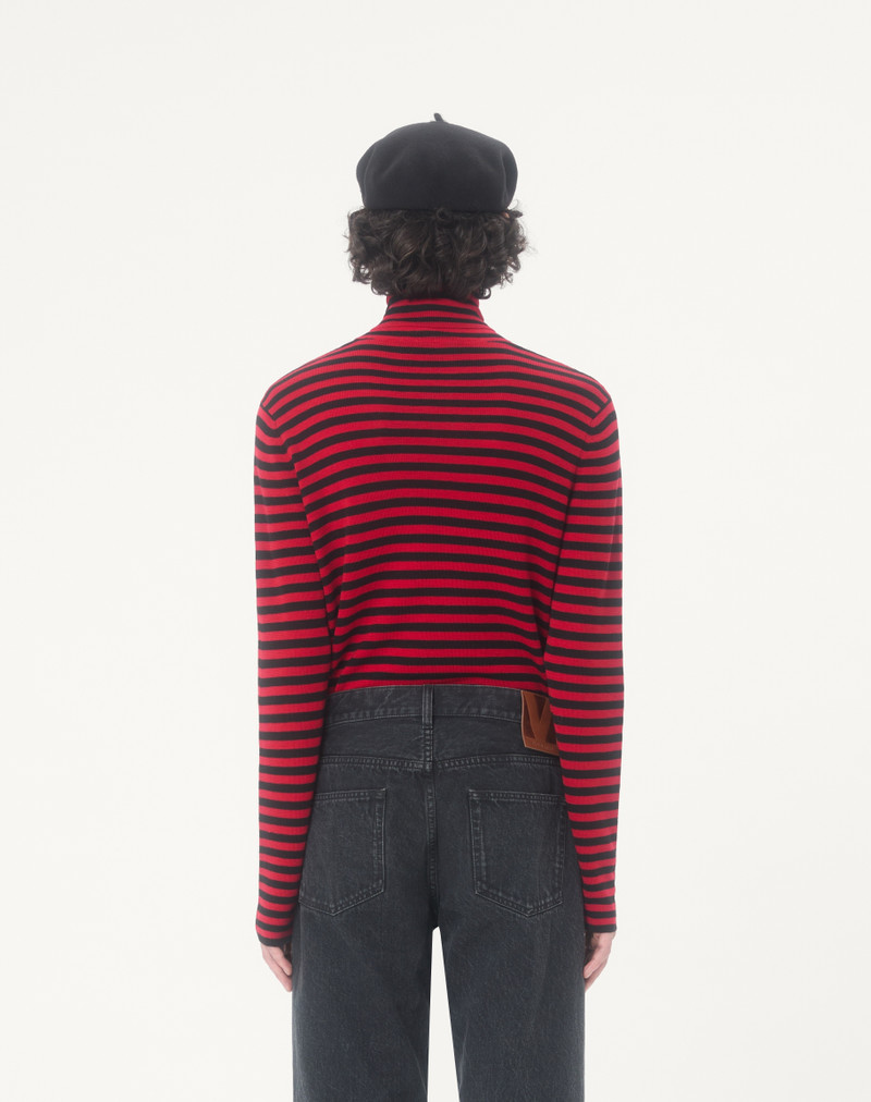 VALENTINO HIGH-NECK WOOL SWEATER WITH VLOGO PATCH 7