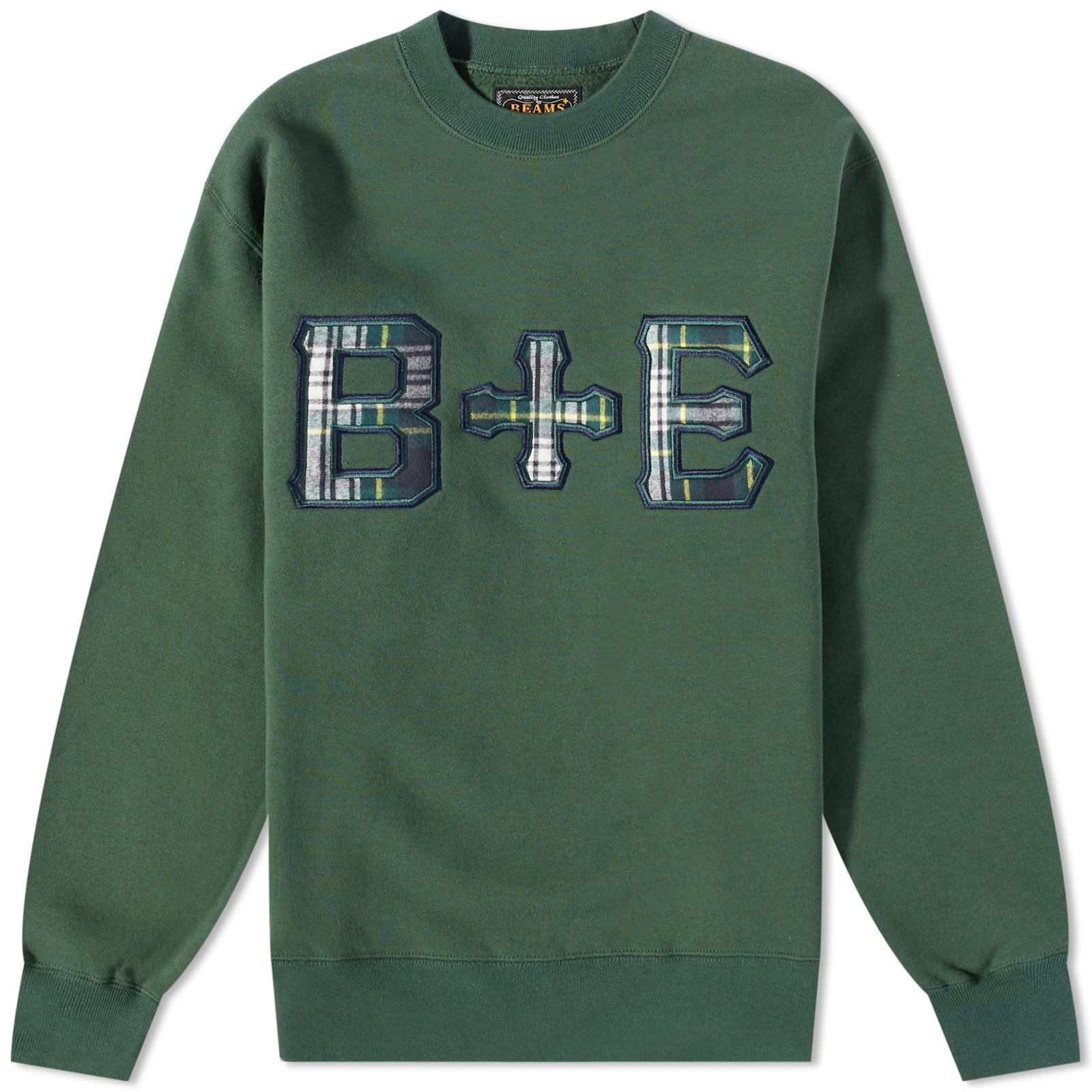 END. x Beams Plus 'Ivy League' Patch Logo Crew Sweat - 1