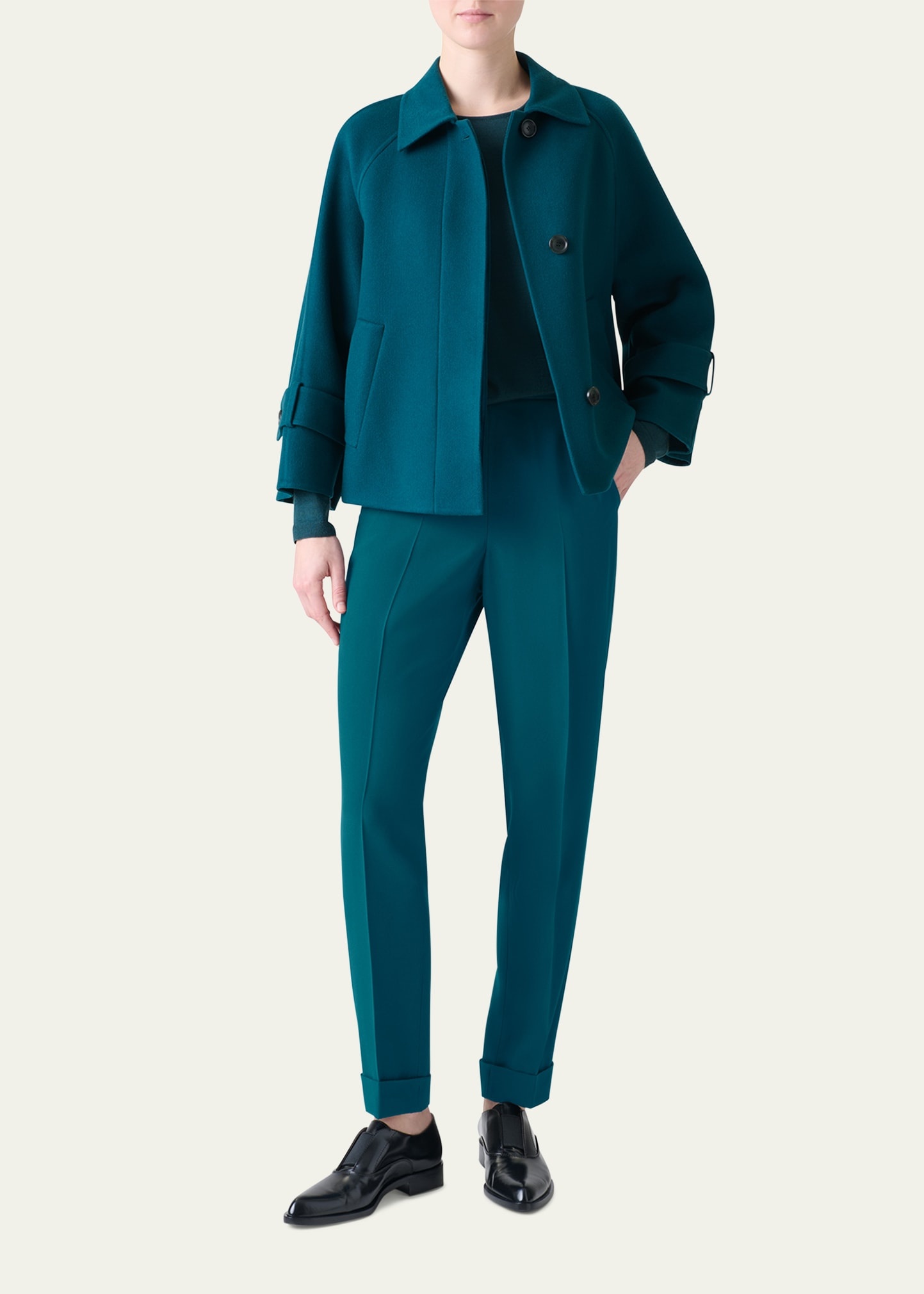 Alisa Cashmere Double-Face A-Line Jacket - 2