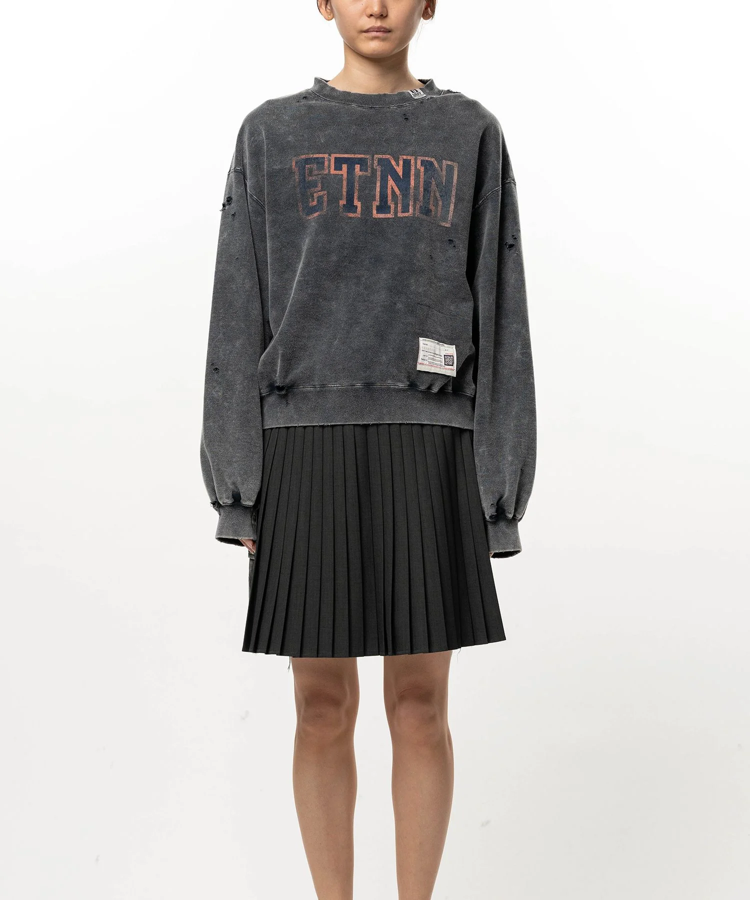 Bleached College Print Sweatshirt - 1