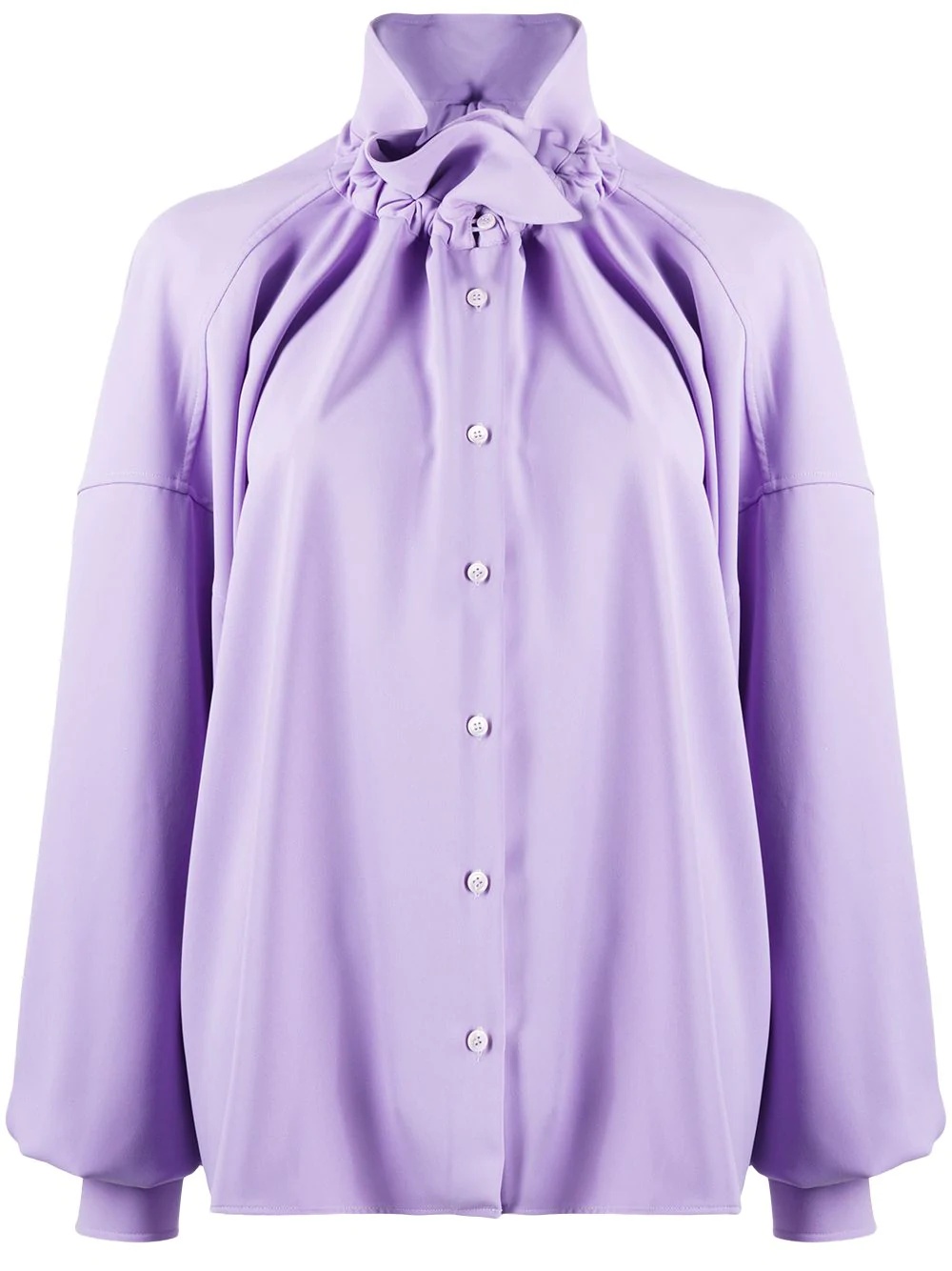 ruched button-up shirt - 1