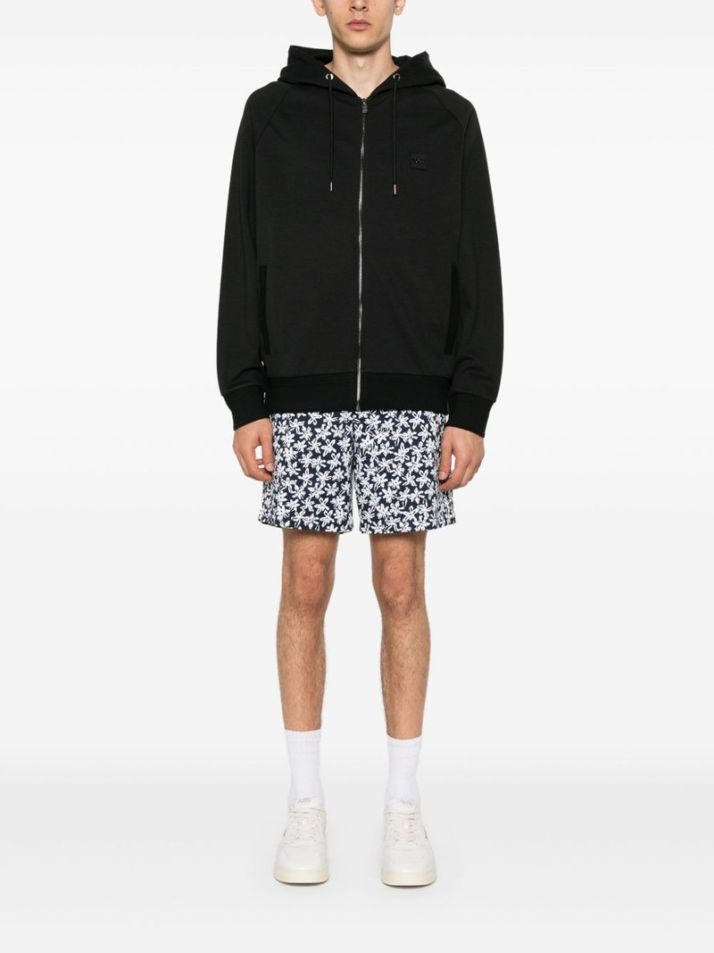 BOSS rubberised-logo zip-up hoodie outlook