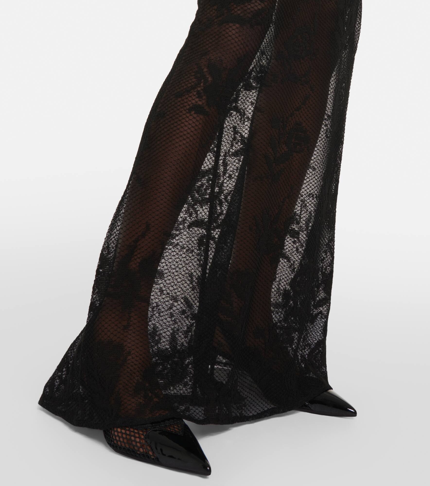 Floral mesh maxi skirt - 5