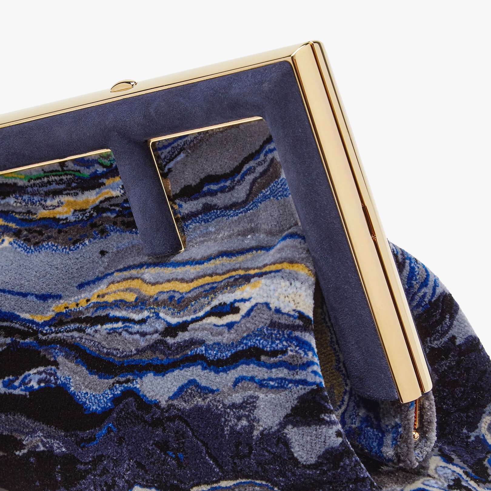 Blue marbled fabric bag - 5