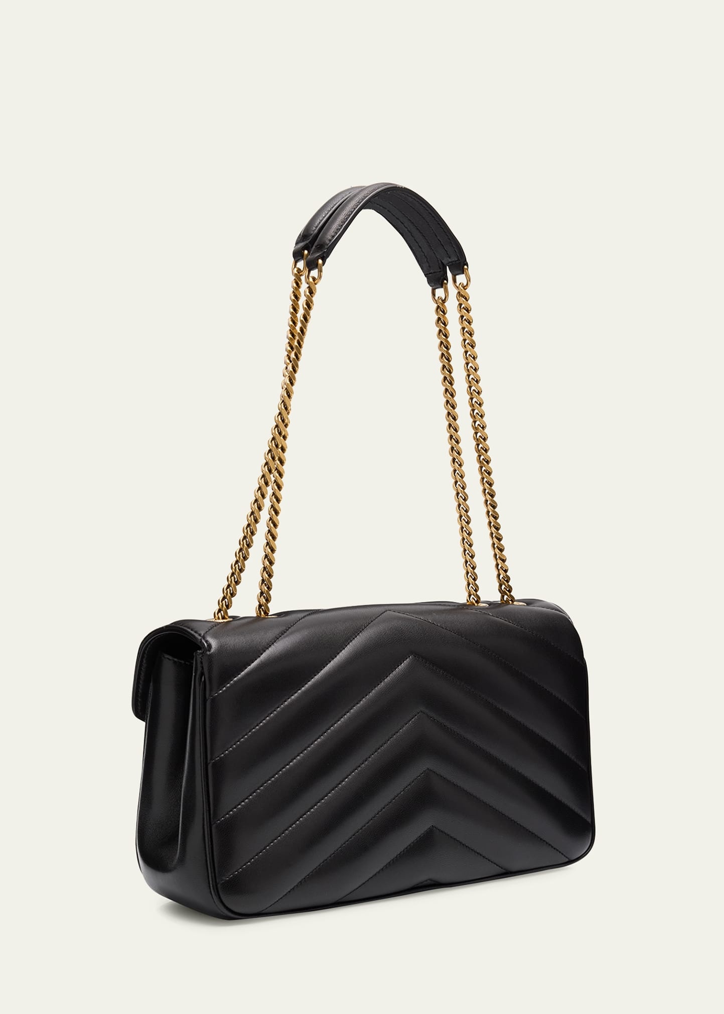 Loulou Medium YSL Chain Shoulder Bag in Quilted Leather - 3