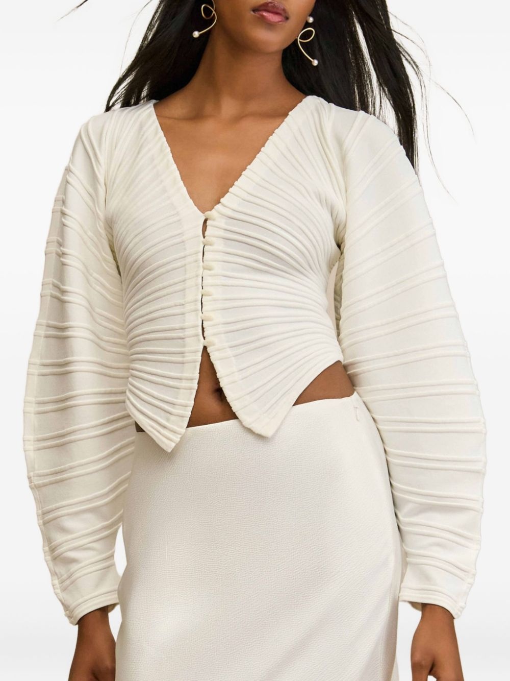 Blair pleated button cardigan - 1