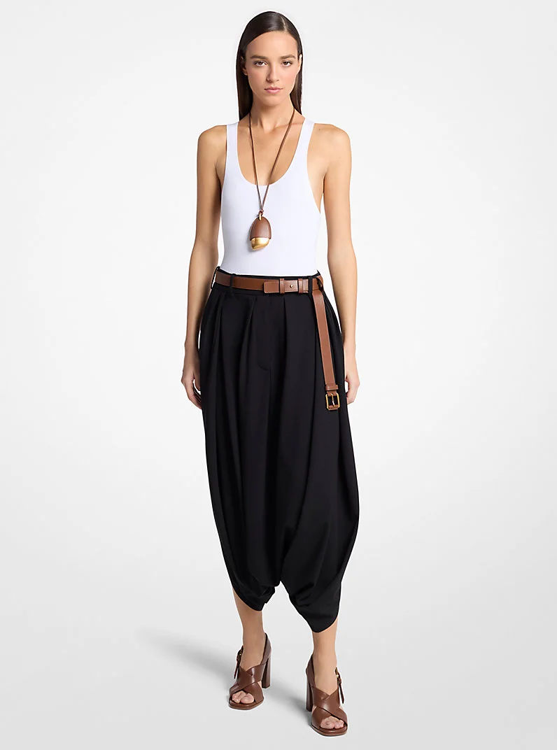 Draped Tissue Wool Culottes - 1
