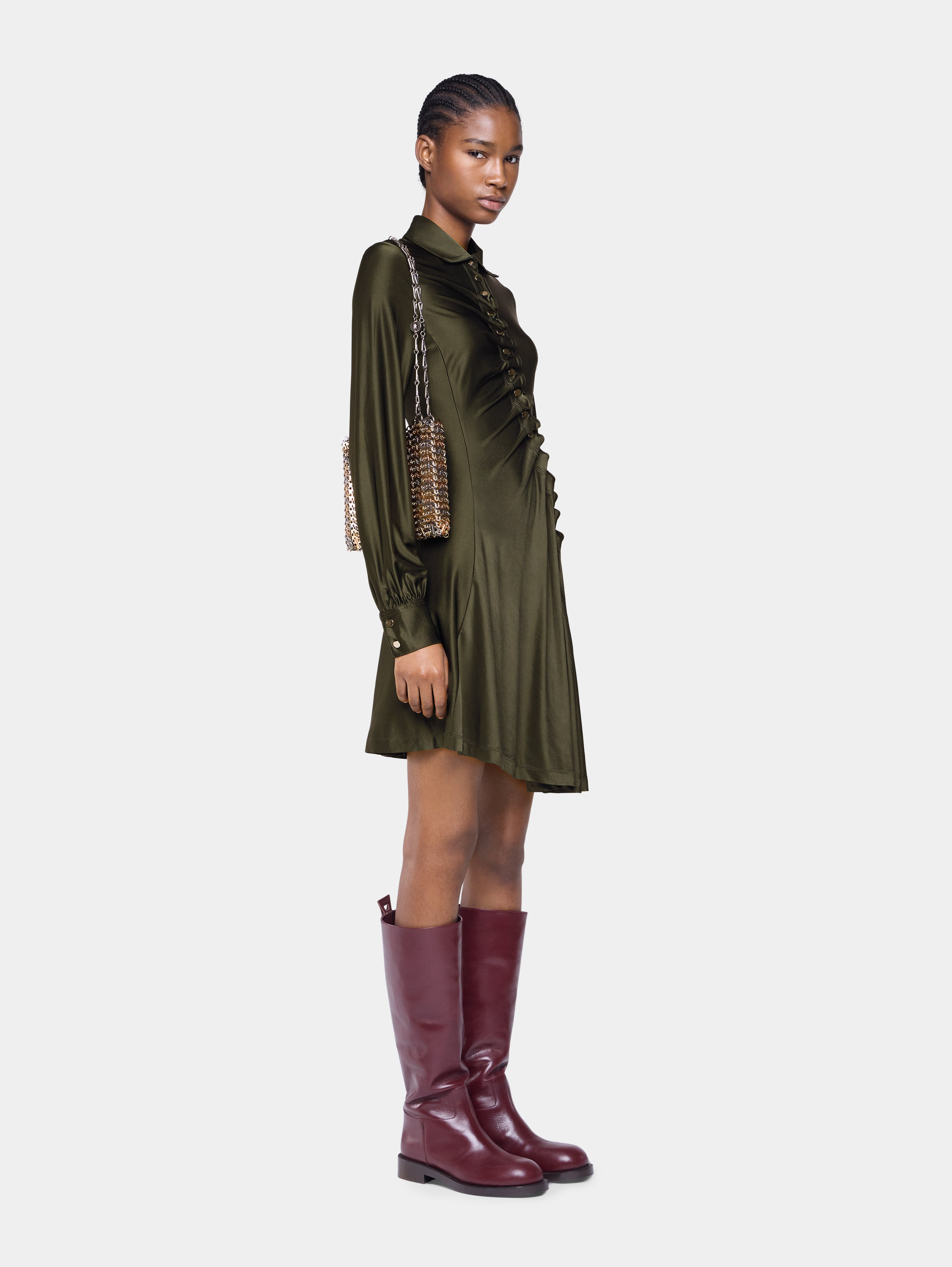 DRAPED MINI DRESS IN JERSEY - 3