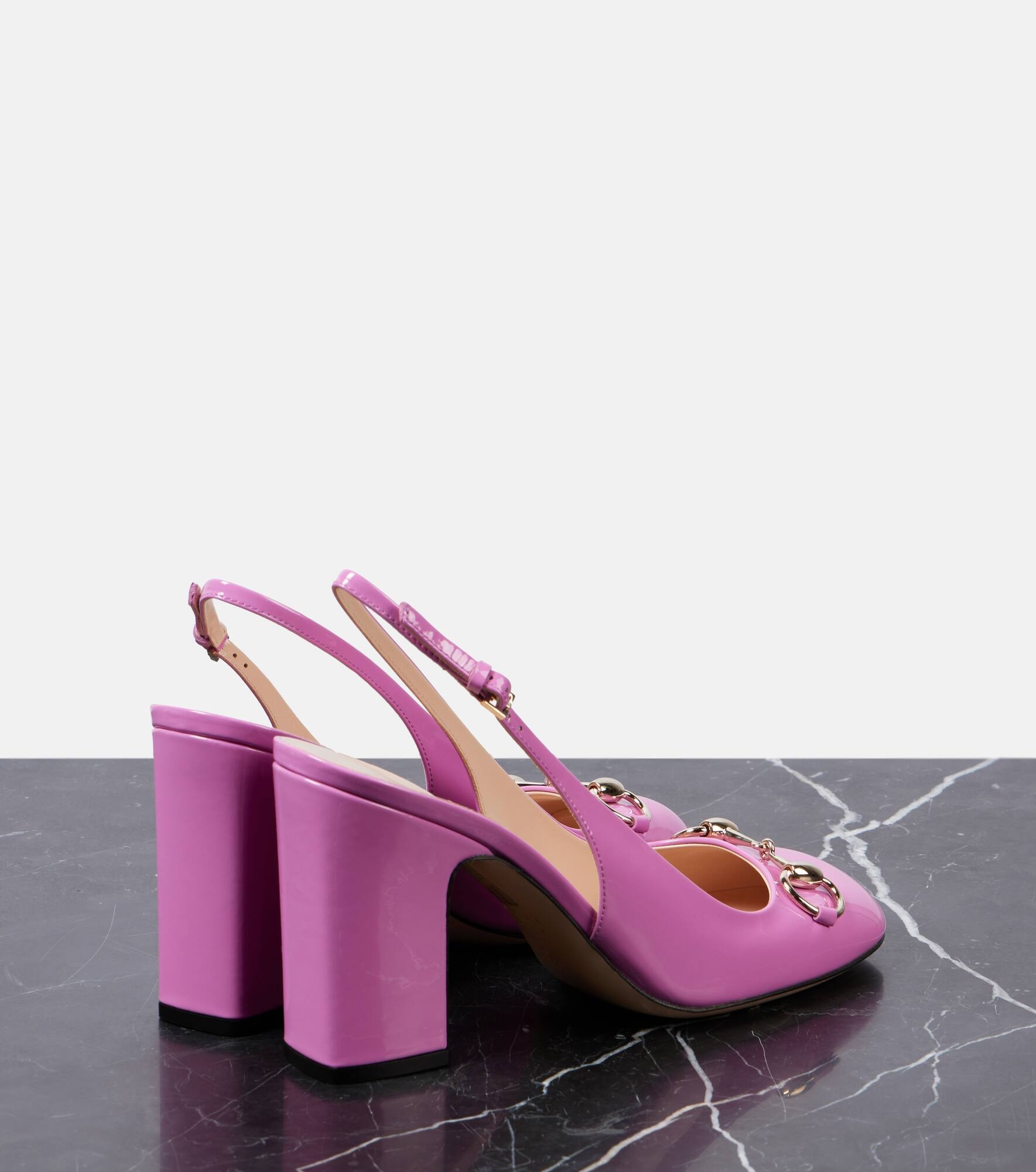 Horsebit patent leather slingback pumps - 3