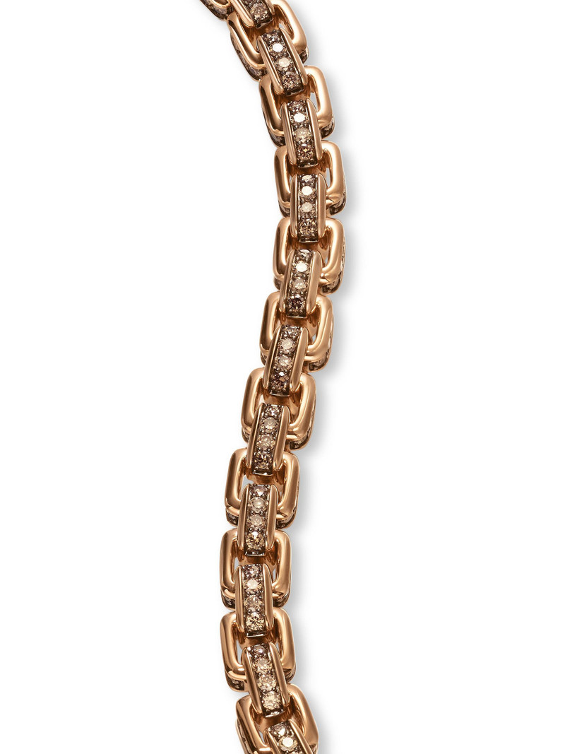 Men's Box Chain Bracelet in 18K Rose Gold - Cognac Diamond 6