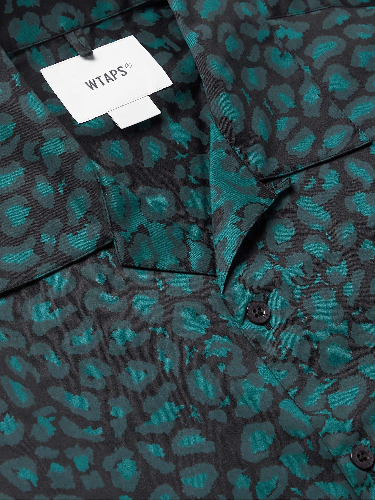 Night Vision Camp-Collar Leopard-Print Cotton-Twill Shirt - 5