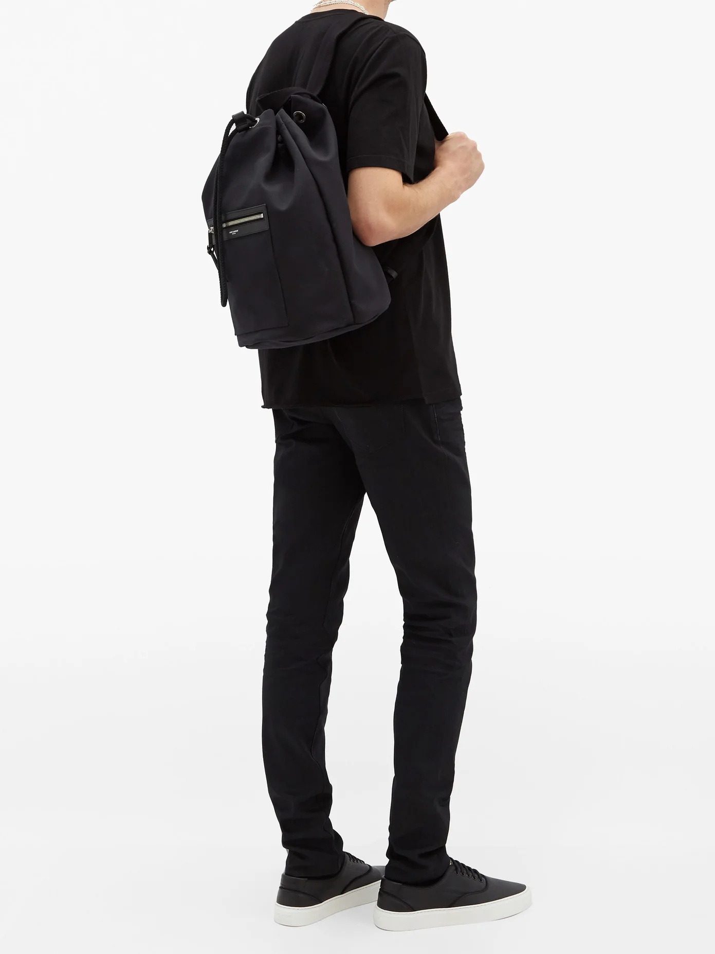 Drawstring-top canvas backpack - 3