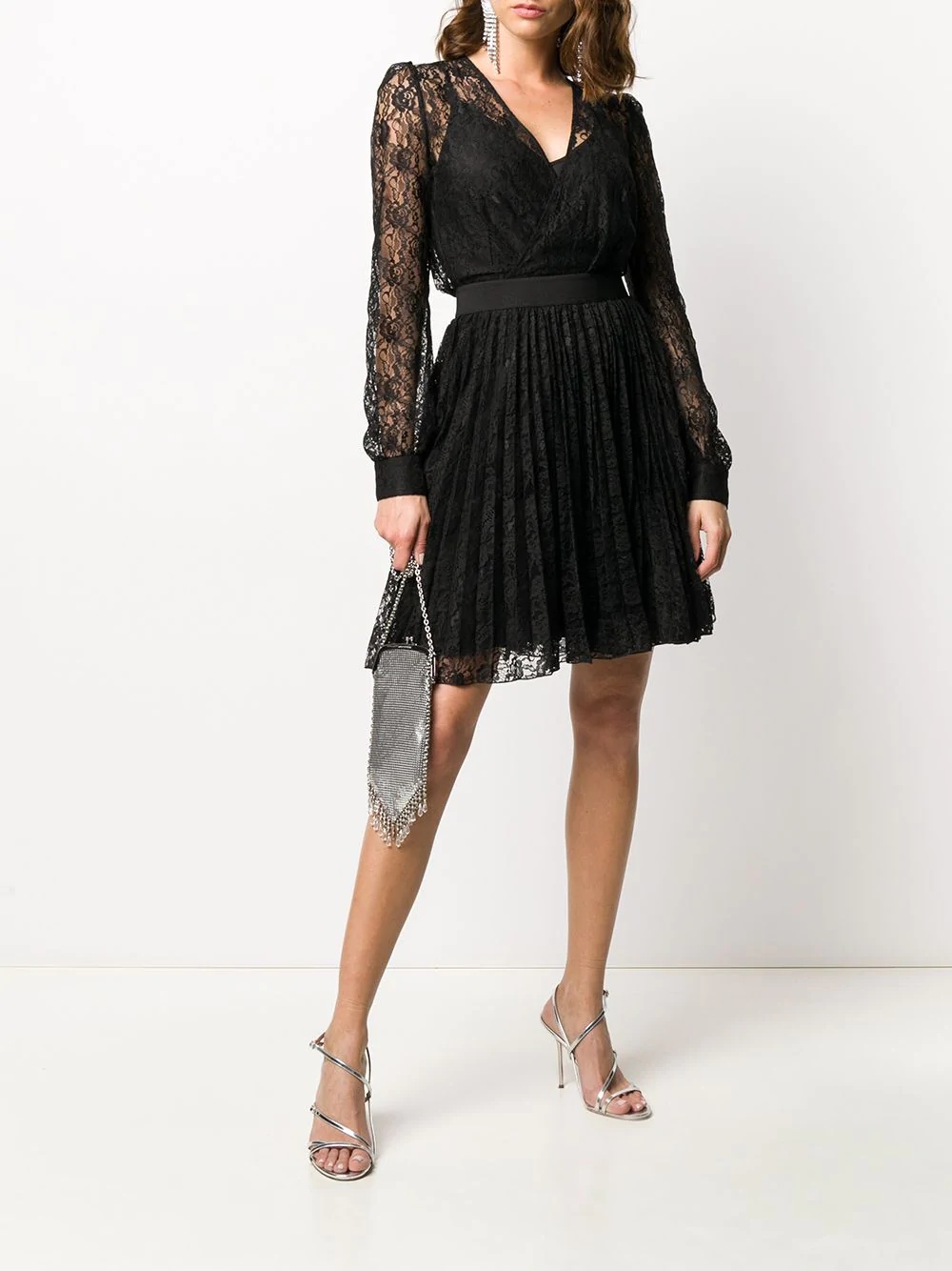 V-neck lace dress - 2