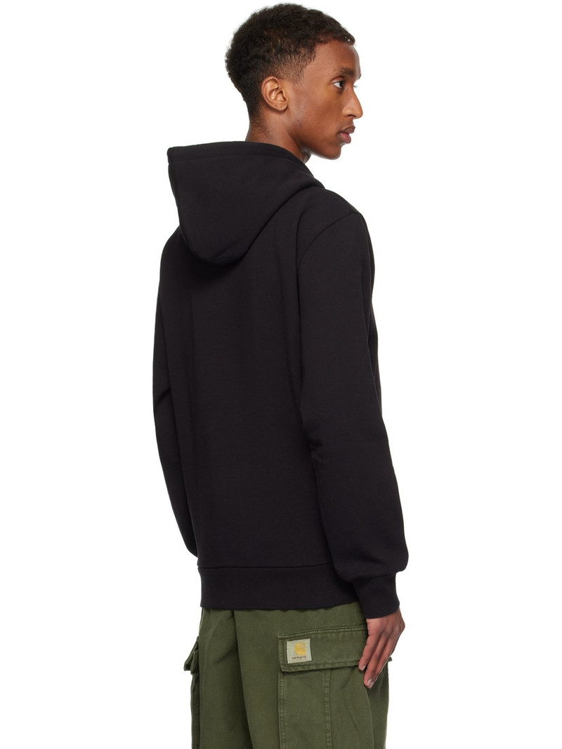 Black Script Embroidery Hoodie 3