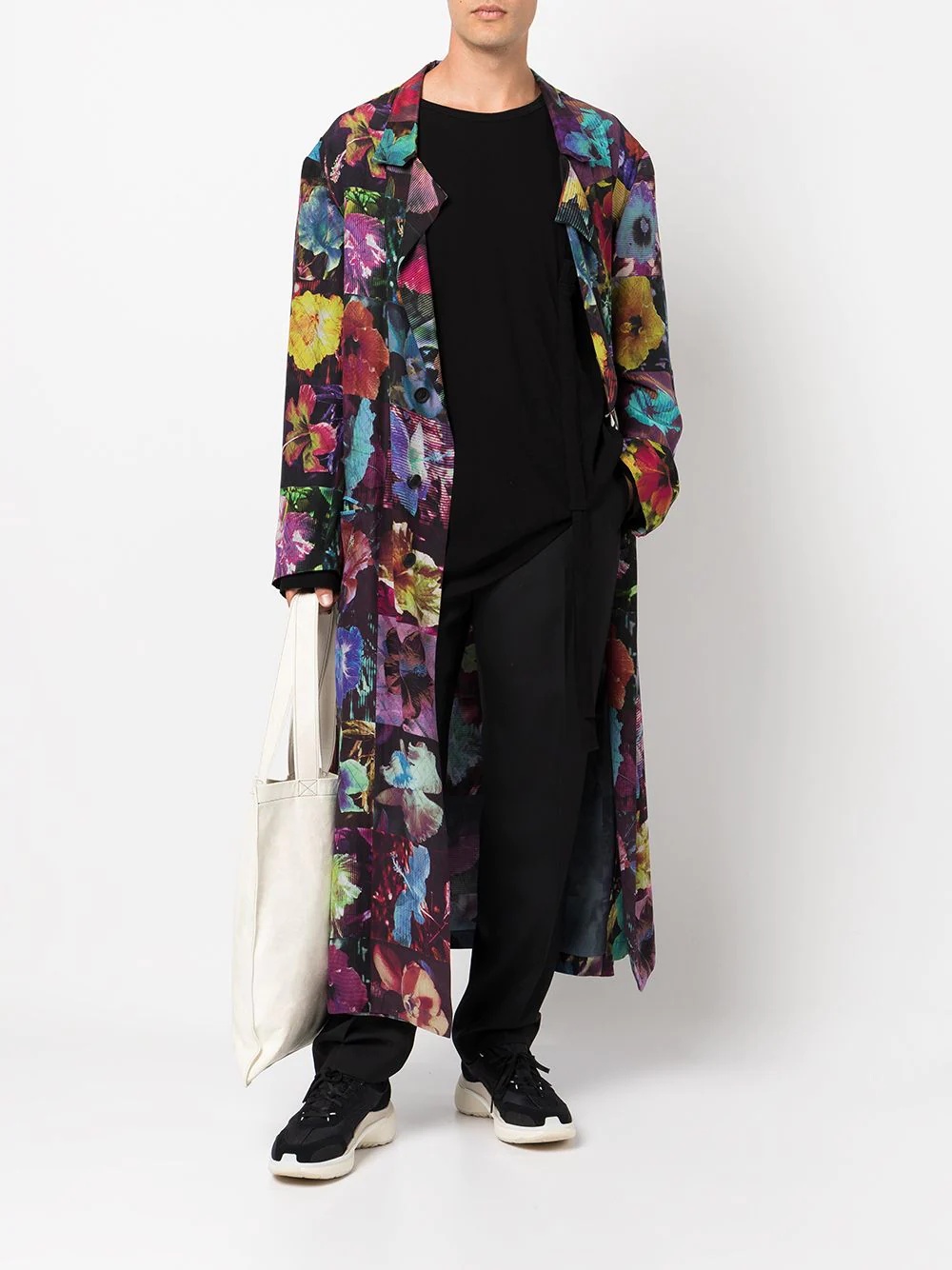 floral-print single-breasted coat - 2