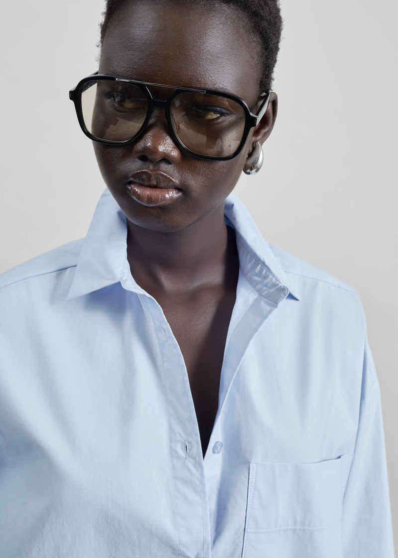 By Malene Birger Derris Cotton Shirt - Periwinkle Blue 4