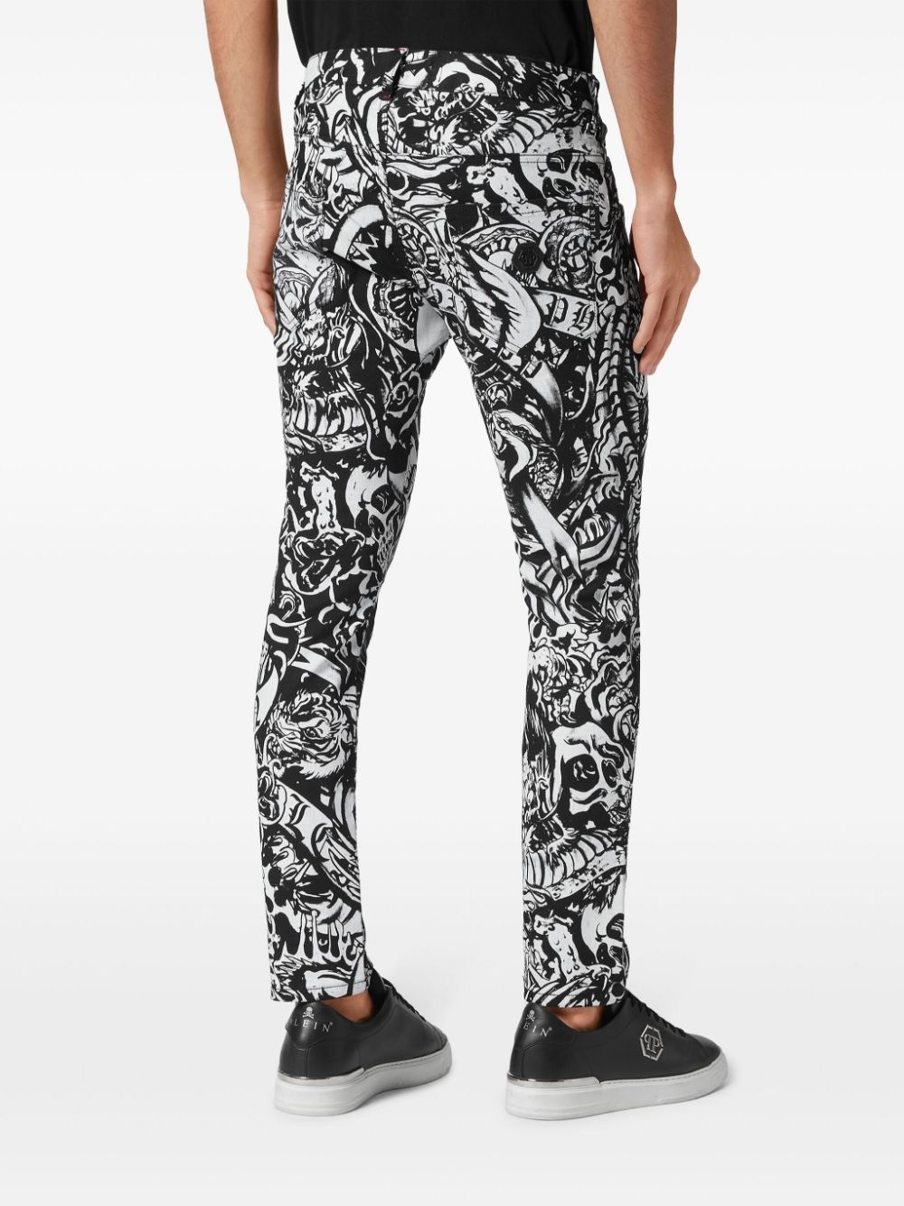 tattoo-print skinny jeans - 3