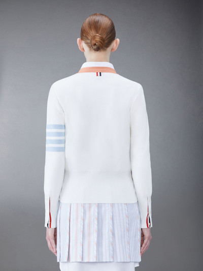 Thom Browne 4-Bar-stripe cotton cardigan outlook
