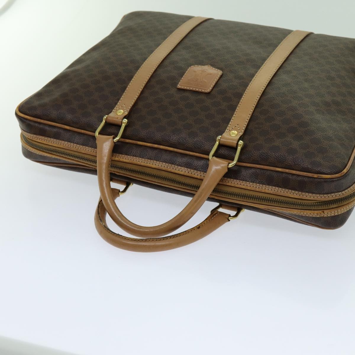 CELINE Macadam Canvas Hand Bag Pvc Brown - 7