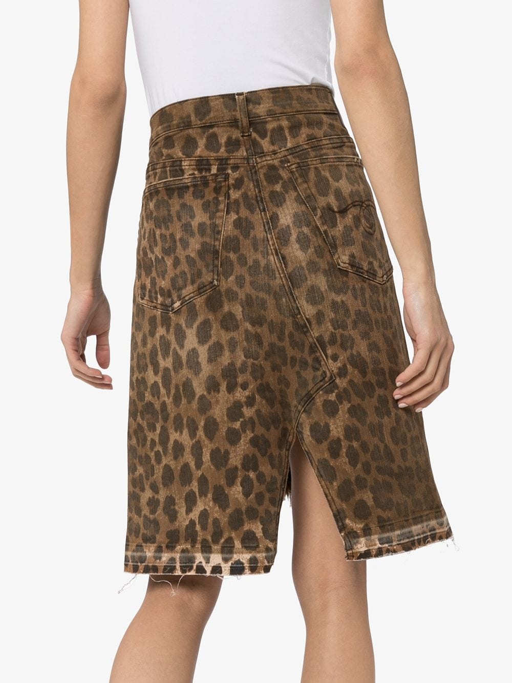 Norbury distressed leopard-print denim skirt - 4