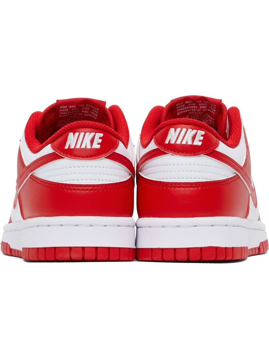 White & Red Dunk Low Retro Sneakers - 2
