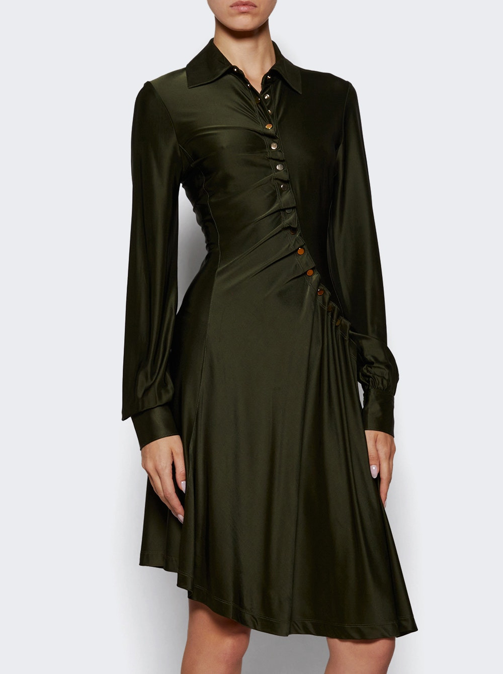 Draped Dress Khaki Green - 2