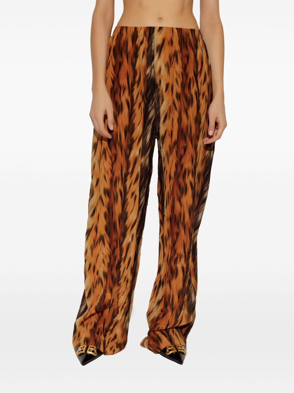 printed straight trousers - 3