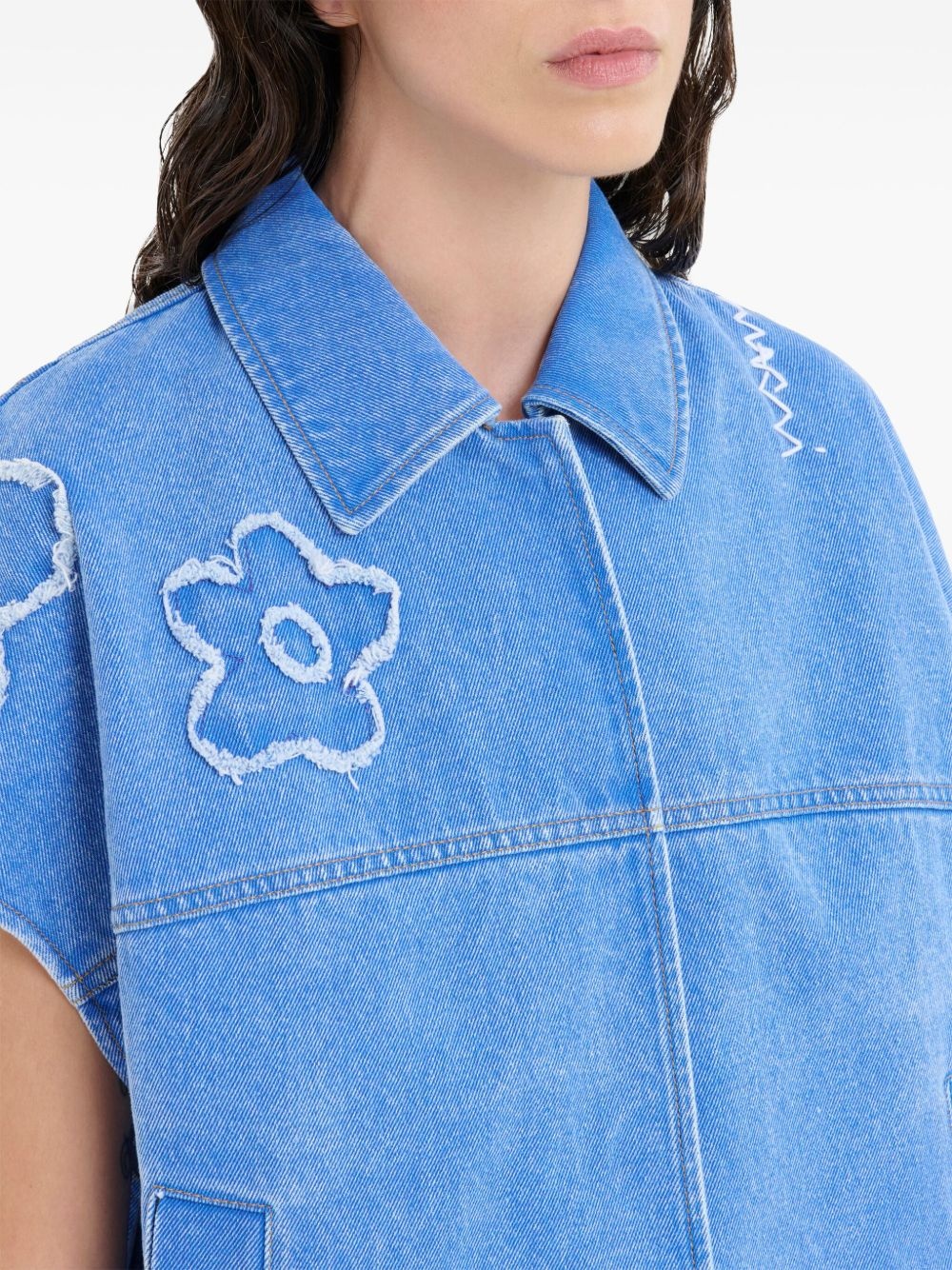 embroidered short-sleeve jacket - 6