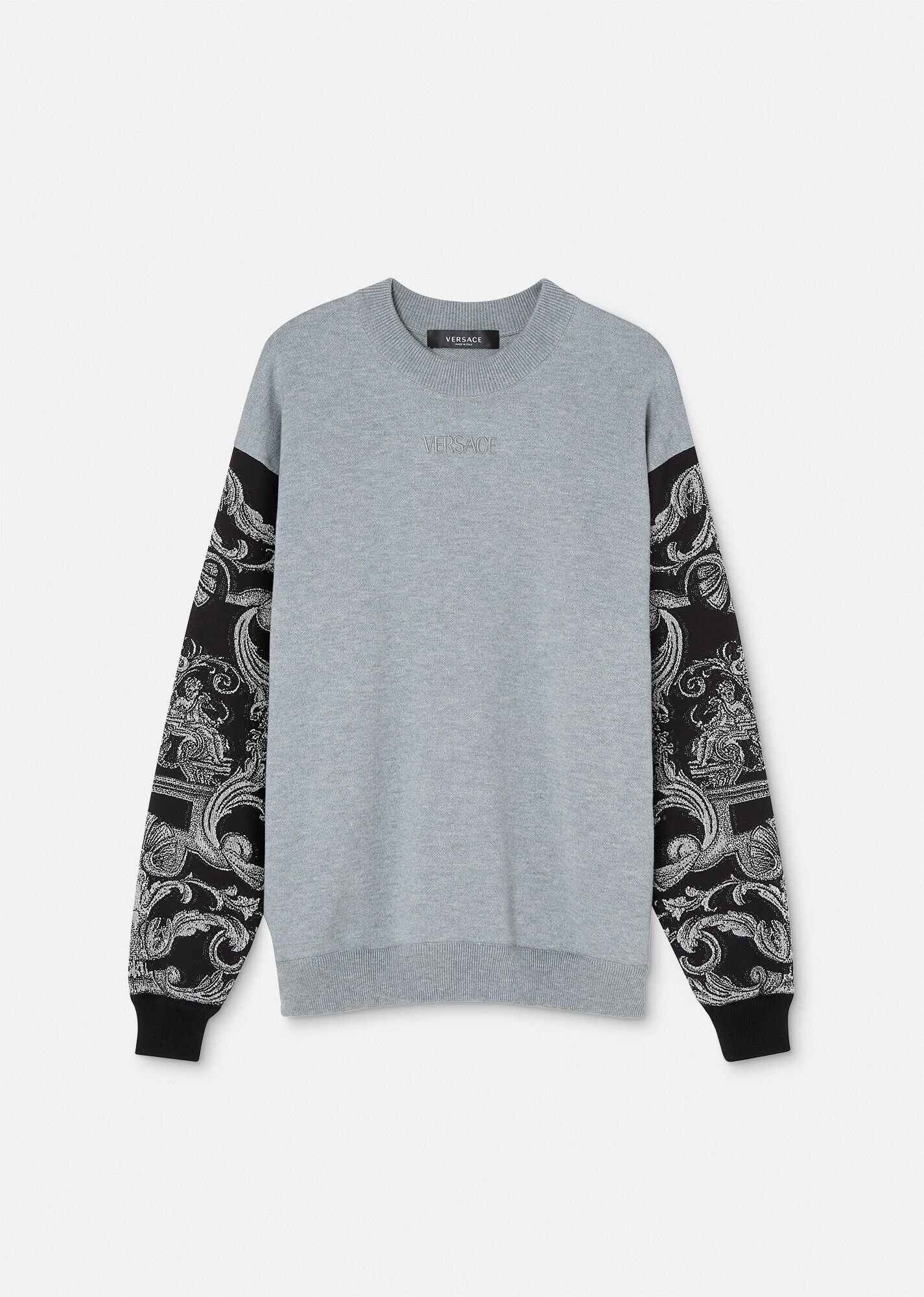 Silver Baroque Jacquard Sweatshirt - 1