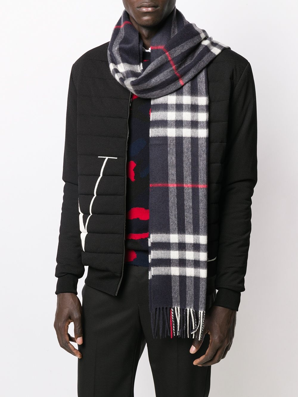 classic check cashmere scarf - 2