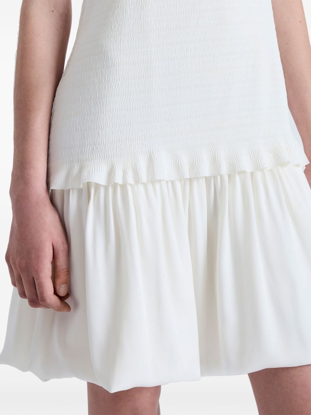 layered seersucker mini dress - 5