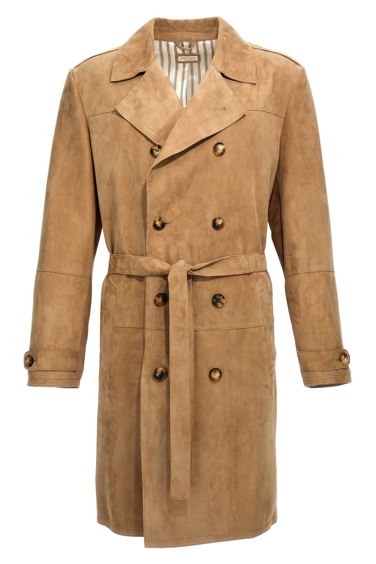 Brunello Cucinelli Suede trench coat | julianfashion
