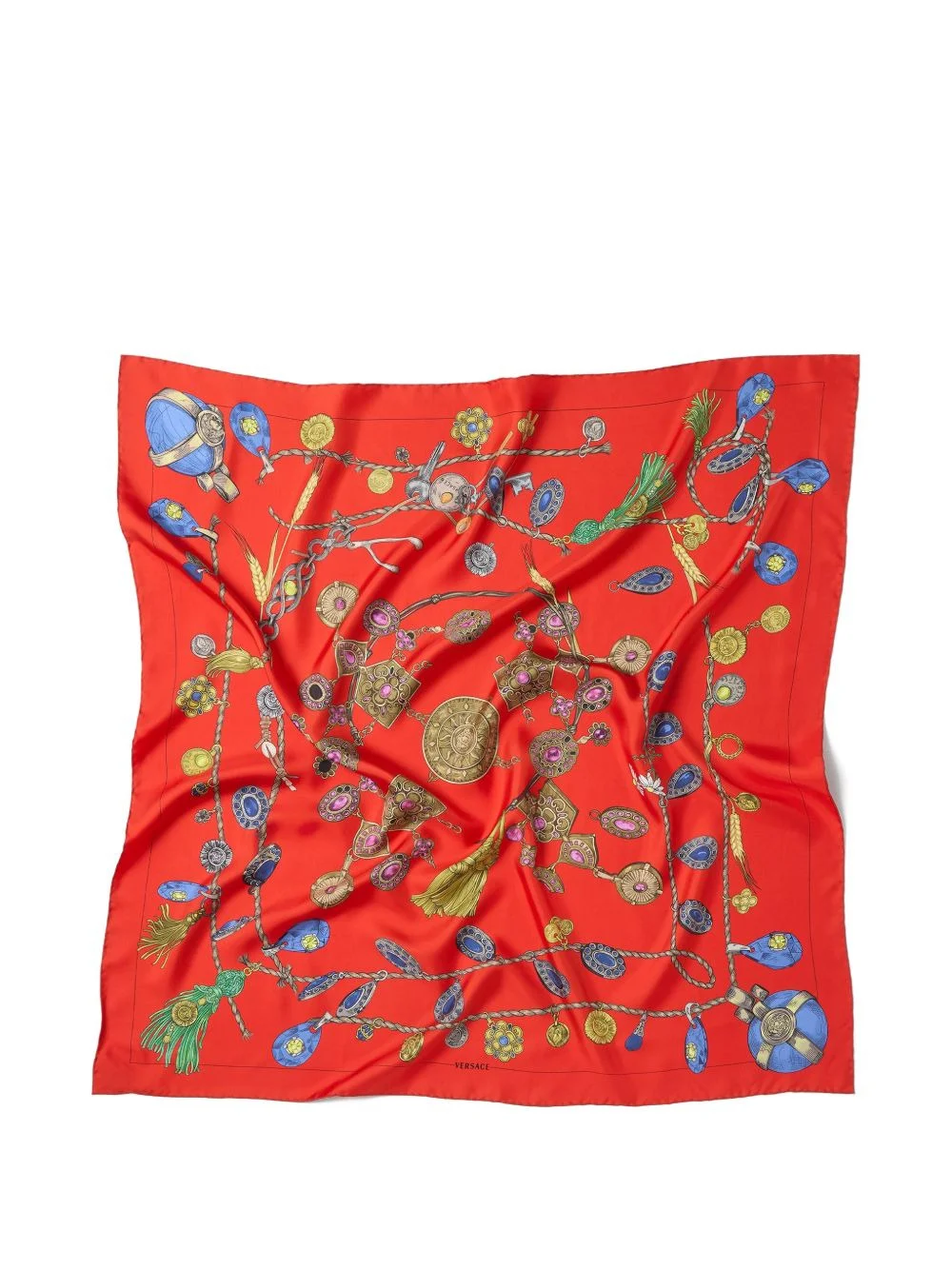 printed silk twill scarf 90 cm - 1