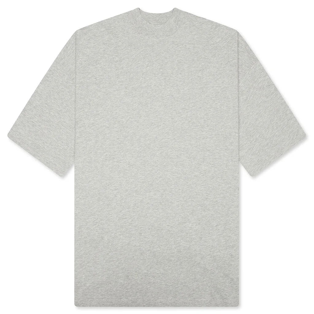 MOCK NECK T-SHIRT - PALE GREY - 1