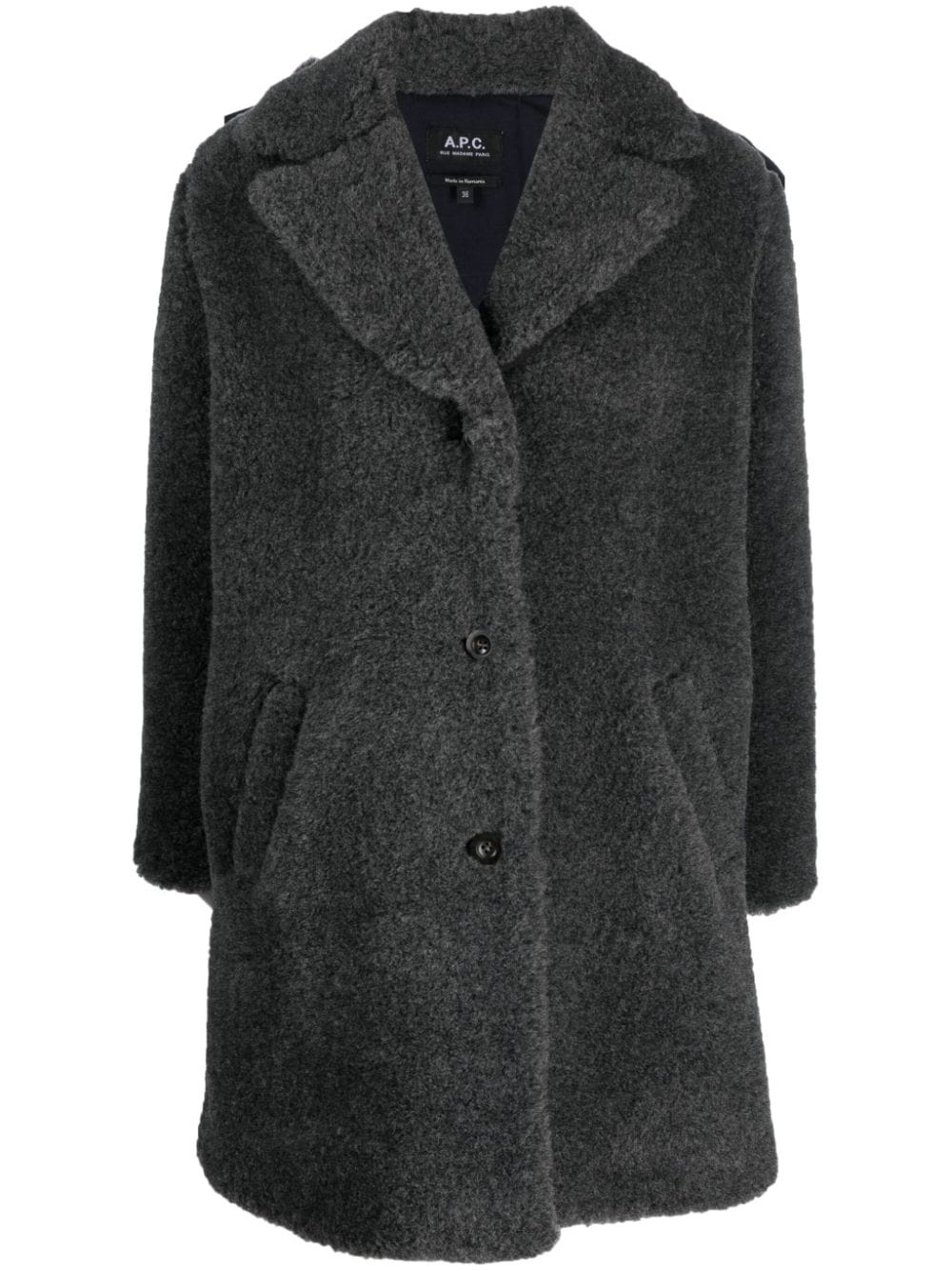 Nicolette brushed single-breasted coat - 1