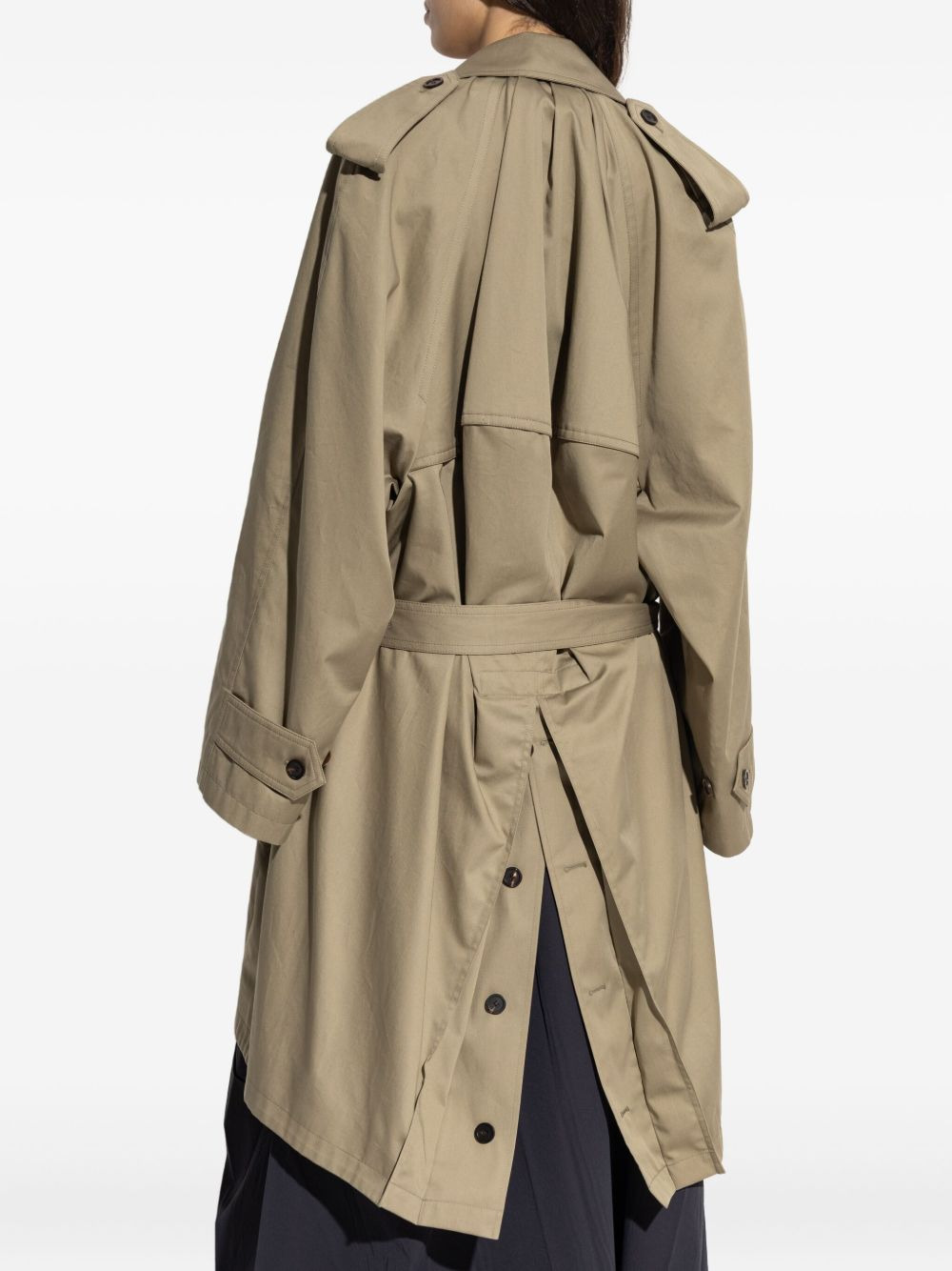 belted double-breasted trench coat - 4