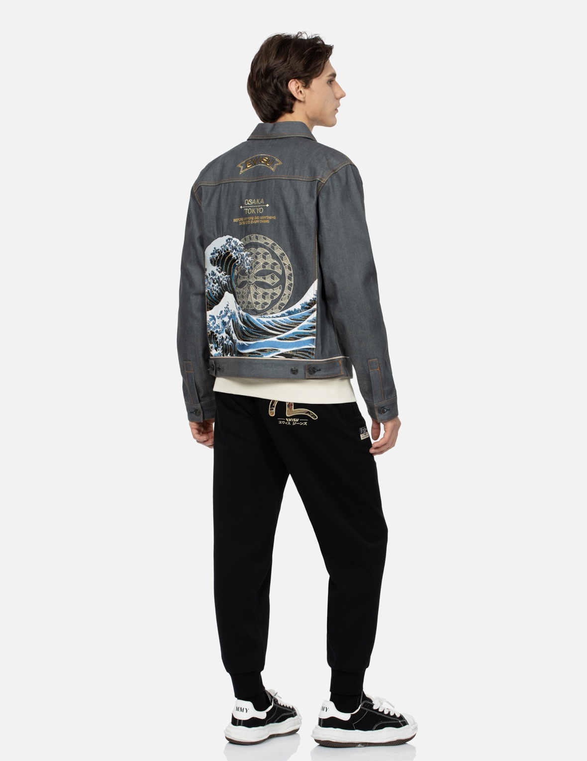 SEAGULL AND THE GREAT WAVE EMBROIDERY REGULAR FIT DENIM JACKET - 3