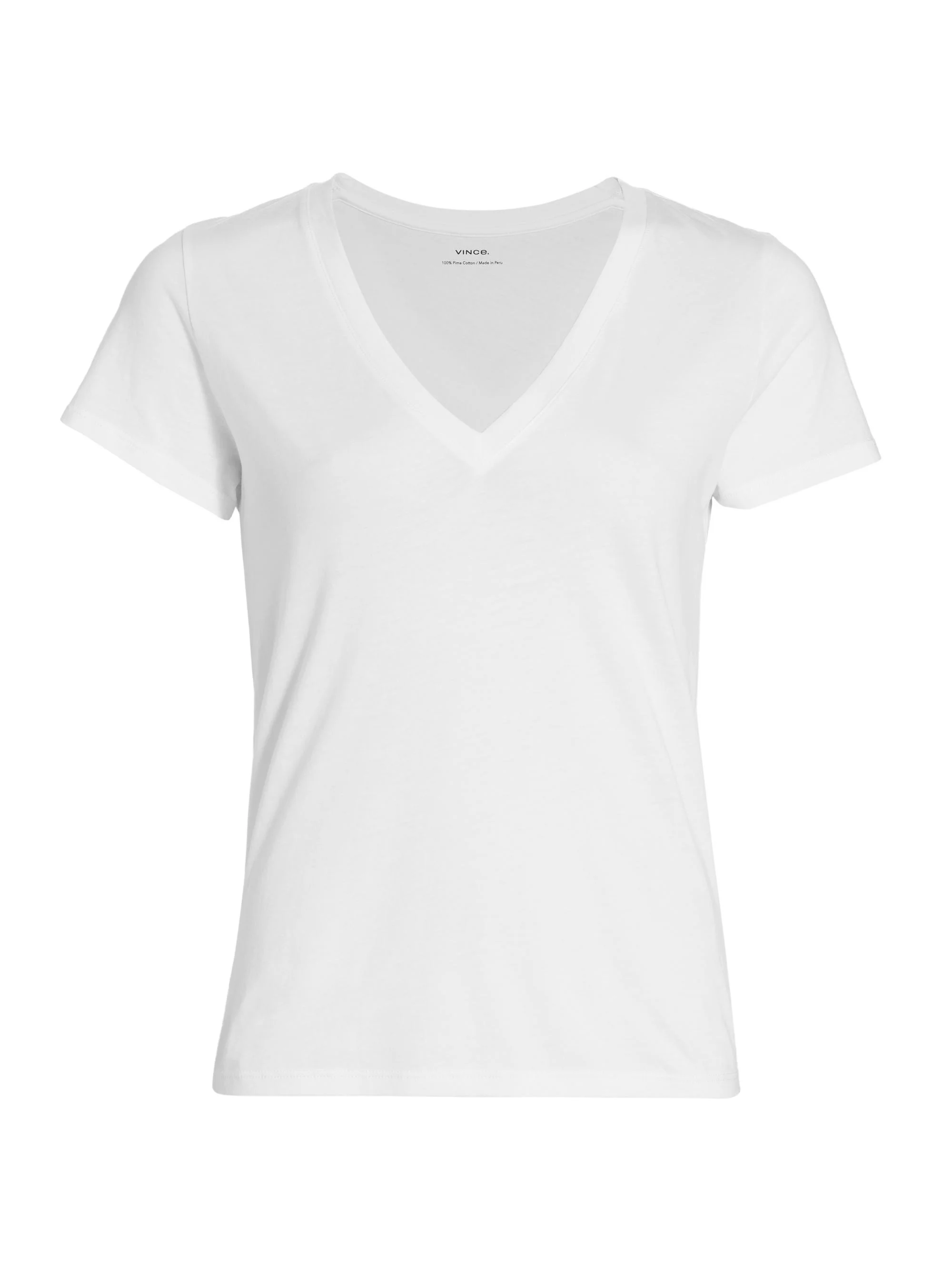 Women's Plunging V-Neck T-Shirt - Optic White - 1