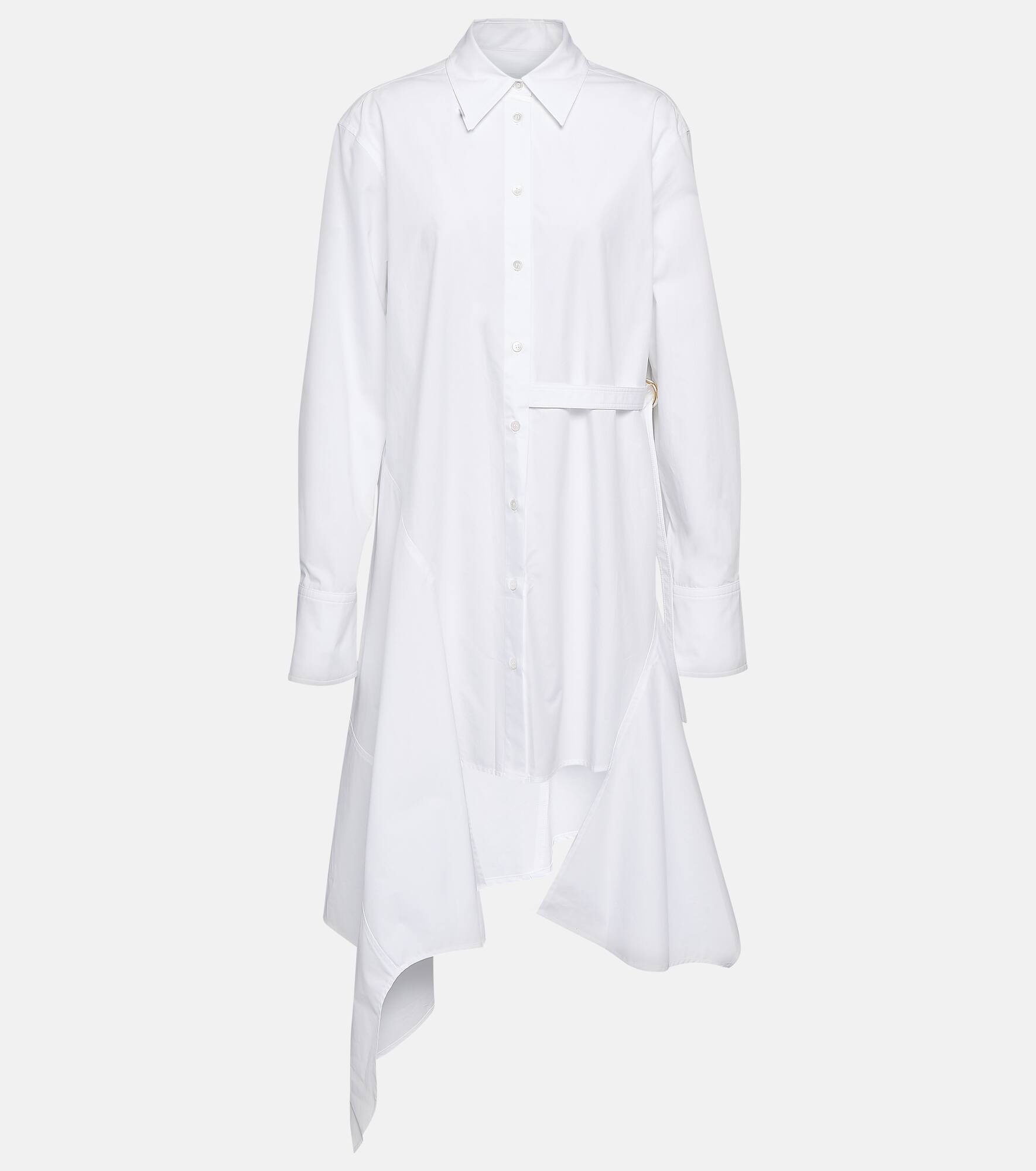 JW Anderson Deconstructed cotton poplin shirt dress