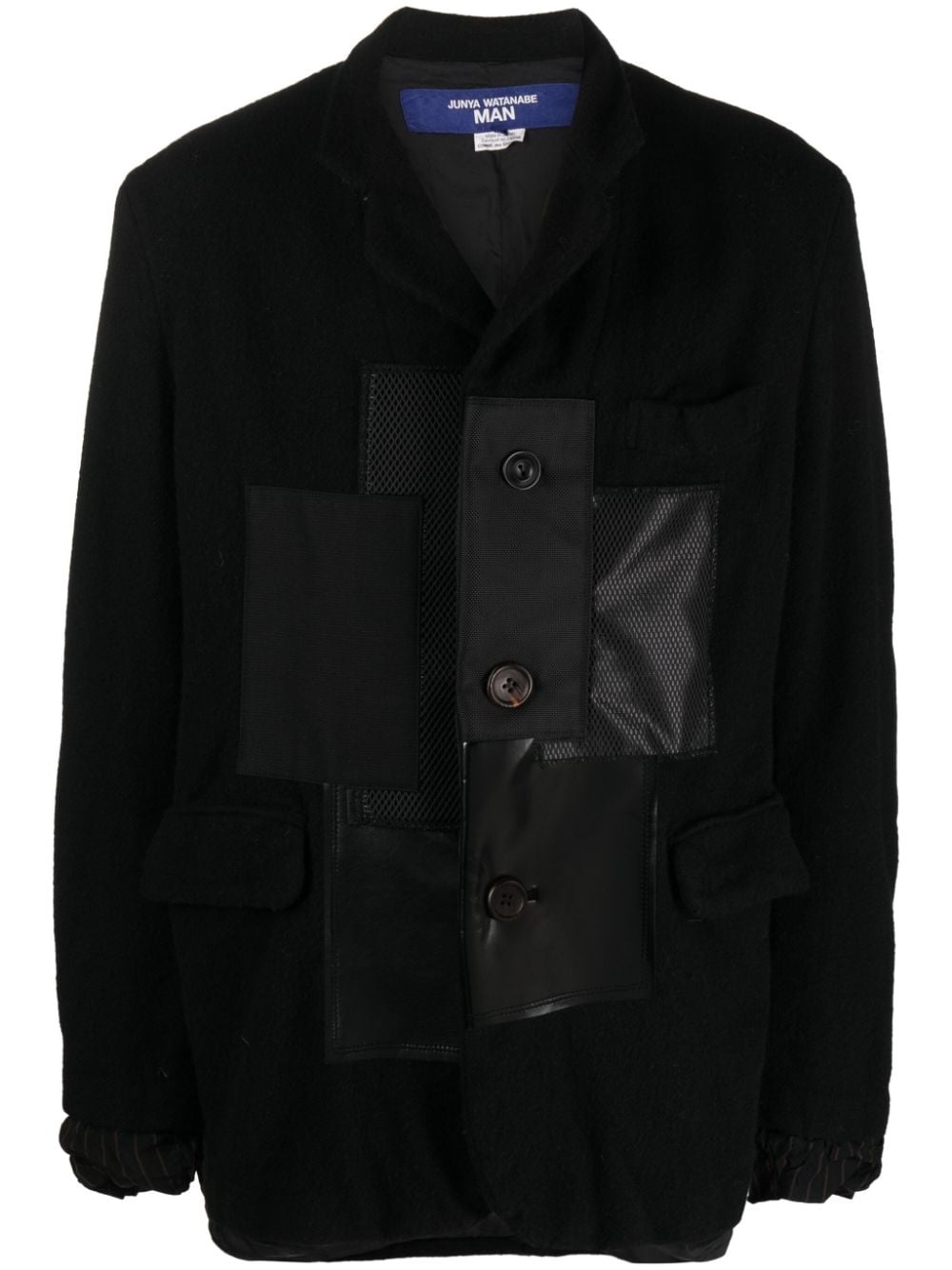 panelled single-breasted jacket - 1