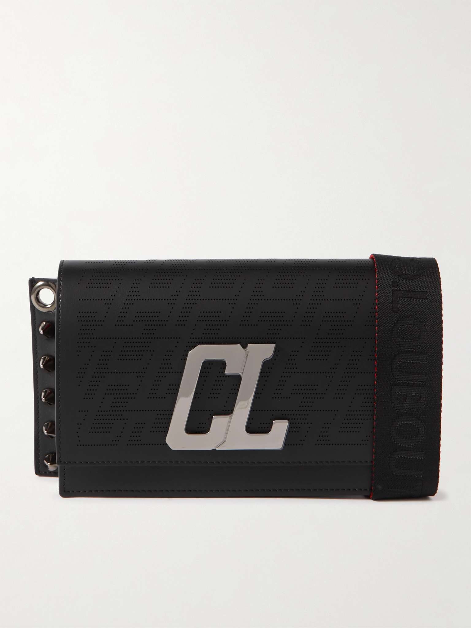 Wallstrap Loubi Logo-Embellished Studded Leather Messenger Bag - 1