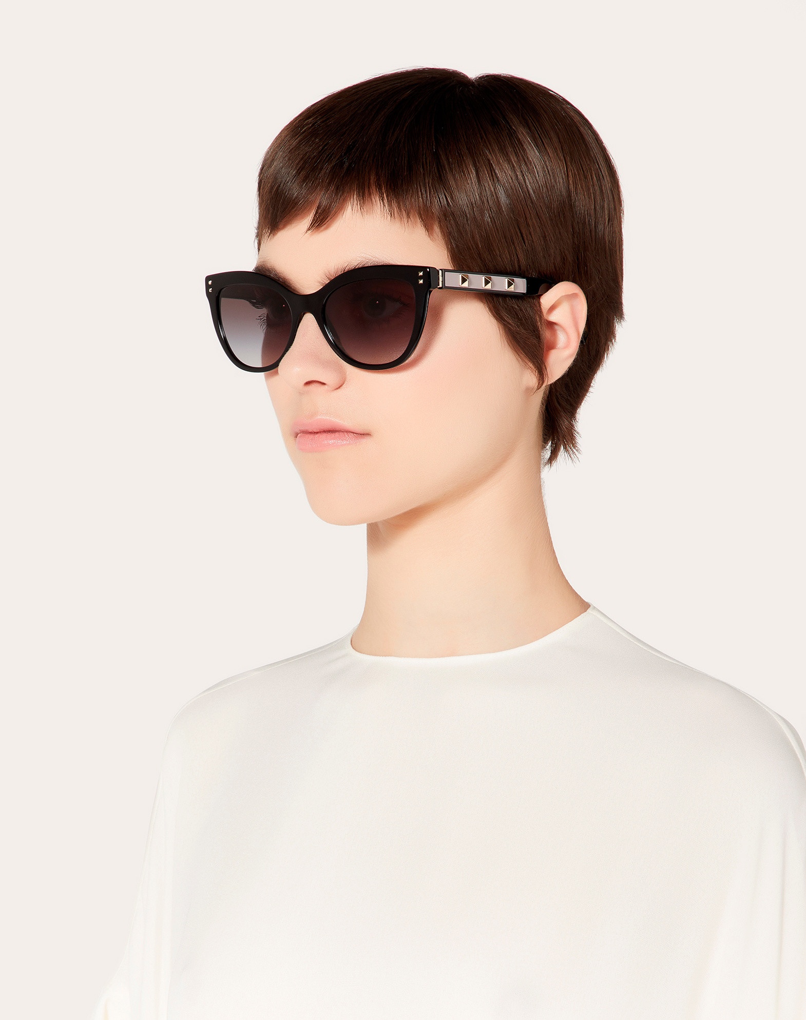 CAT-EYE ACETATE SUNGLASSES WITH STUDS - 5