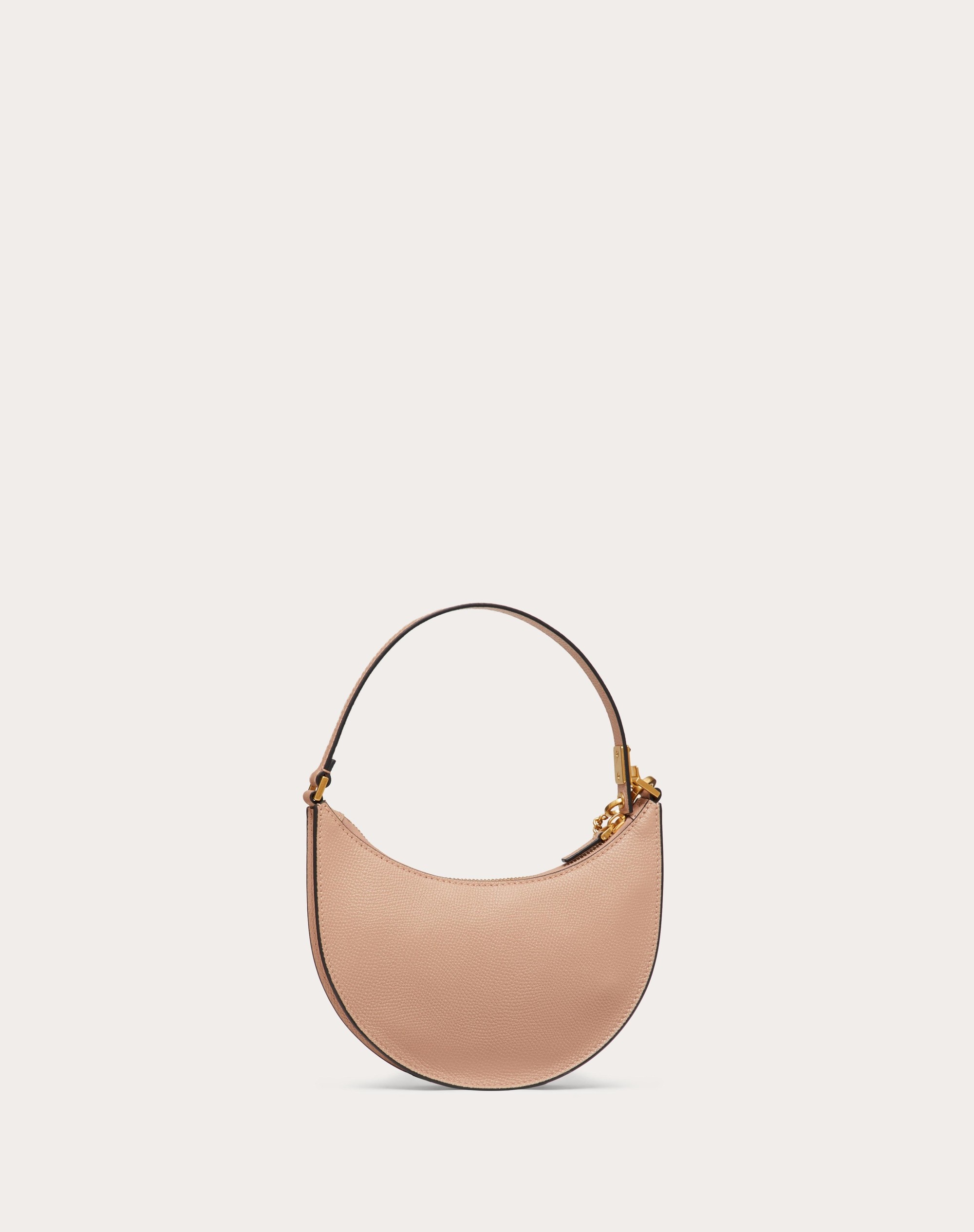 MINI VLOGO SIGNATURE GRAINY CALFSKIN HOBO BAG - 4
