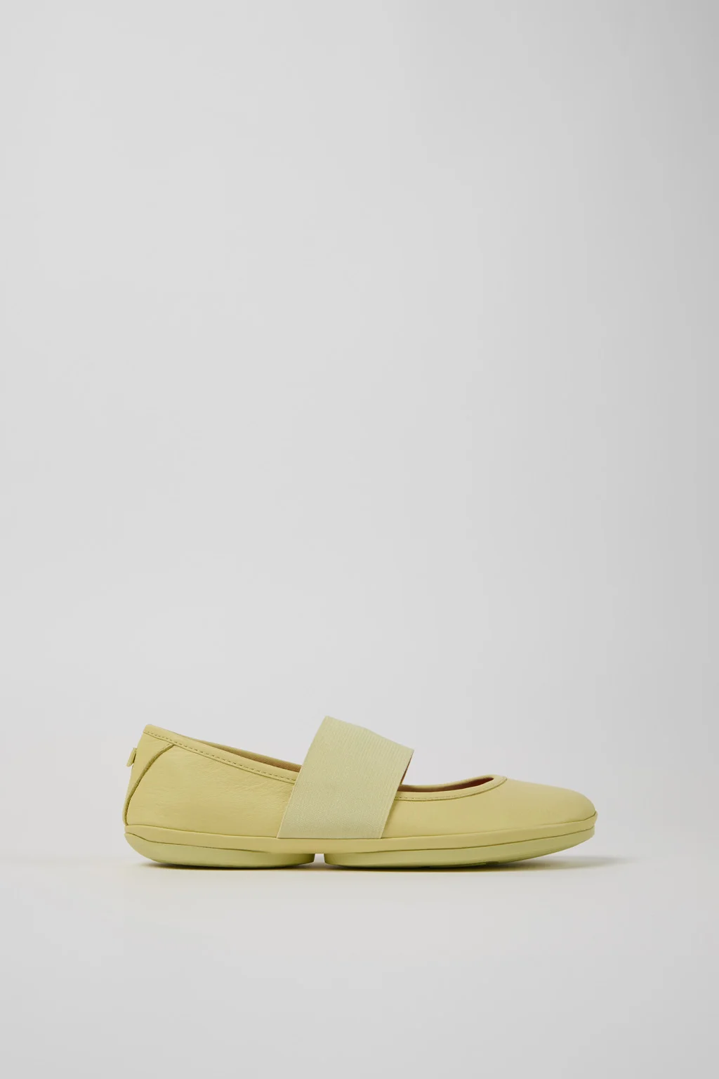 Right Yellow Leather Ballerina for Women. - 1