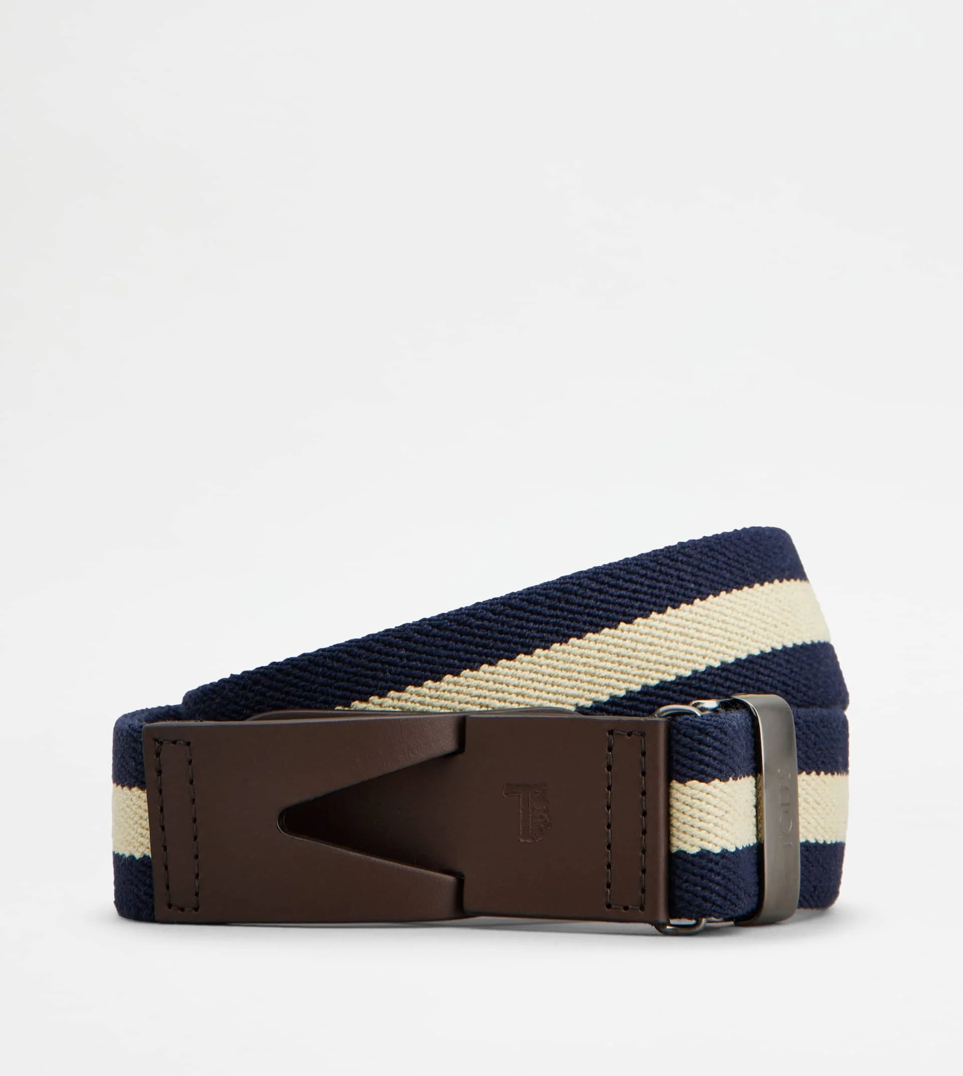 BELT IN CANVAS AND LEATHER - BLUE, BEIGE - 1