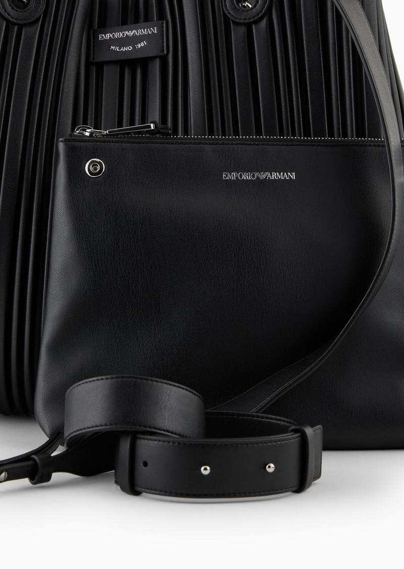 ASV medium MyEA shopper bag in pleated, recycled faux nappa leather 5