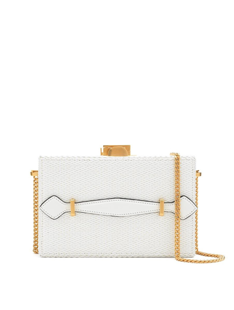 Oscar de la Renta WOVEN RAFFIA ALIBI MINAUDIERE outlook