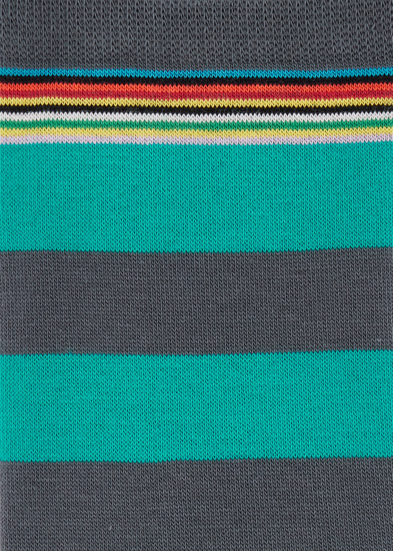 Grey Block 'Signature Stripe' Socks 3