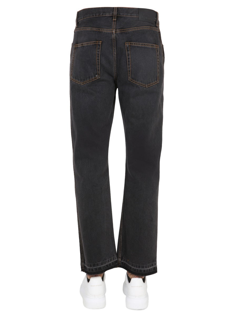 Alexander Mcqueen Men Raw Cut Jeans - 4